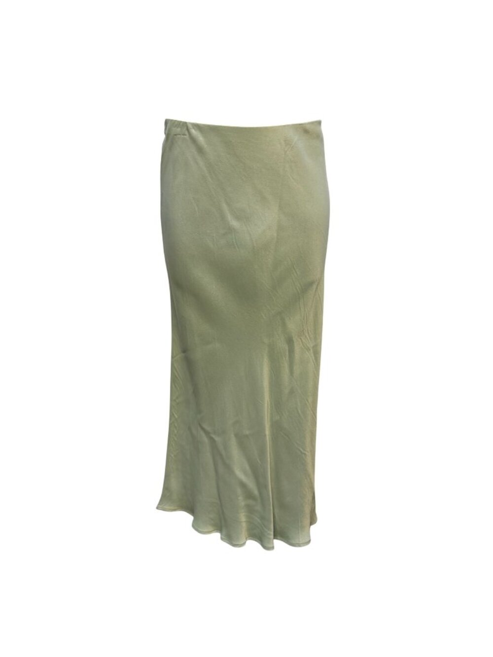By Anthropologie Mint Green Satin Midi Skirt S